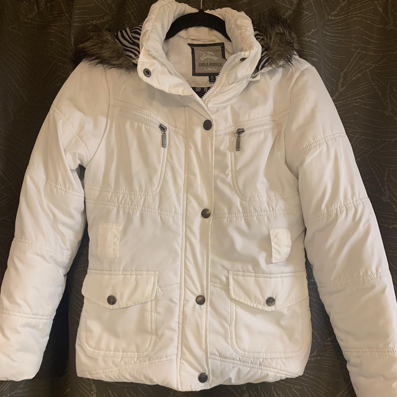 Dollhouse puffer style jacket with hood & faux fur.... Depop