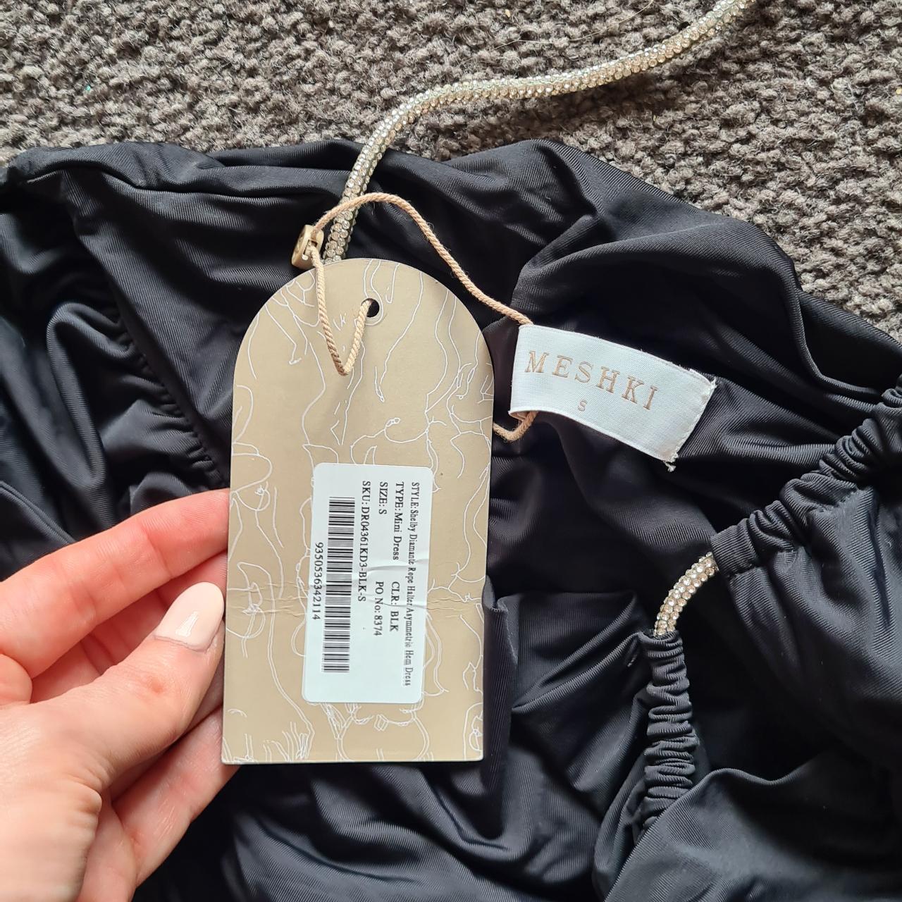 MESHKI Shelby Diamanté Rope Halter Dress Black sz S,... Depop