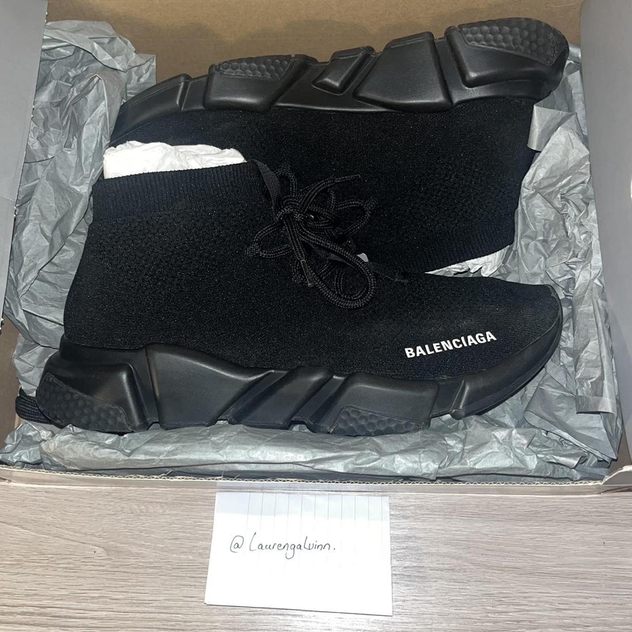 Balenciaga speed trainer hot sale lace up black