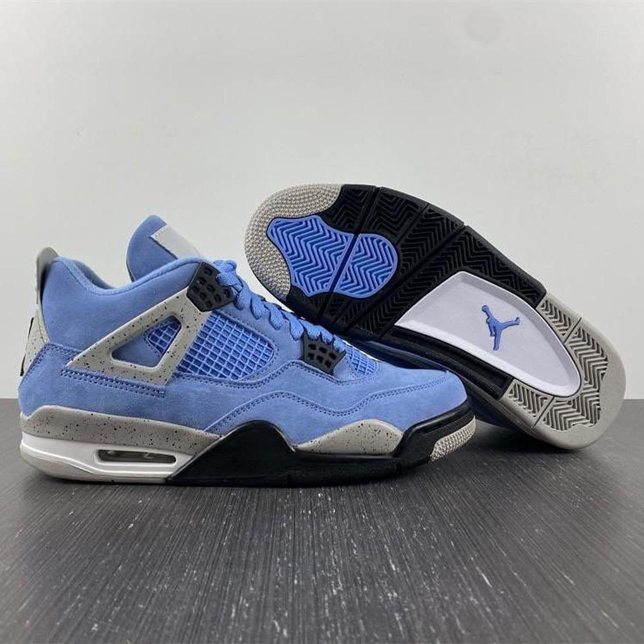 Jordan 4 Retro Red University Blue - All Sizes... - Depop