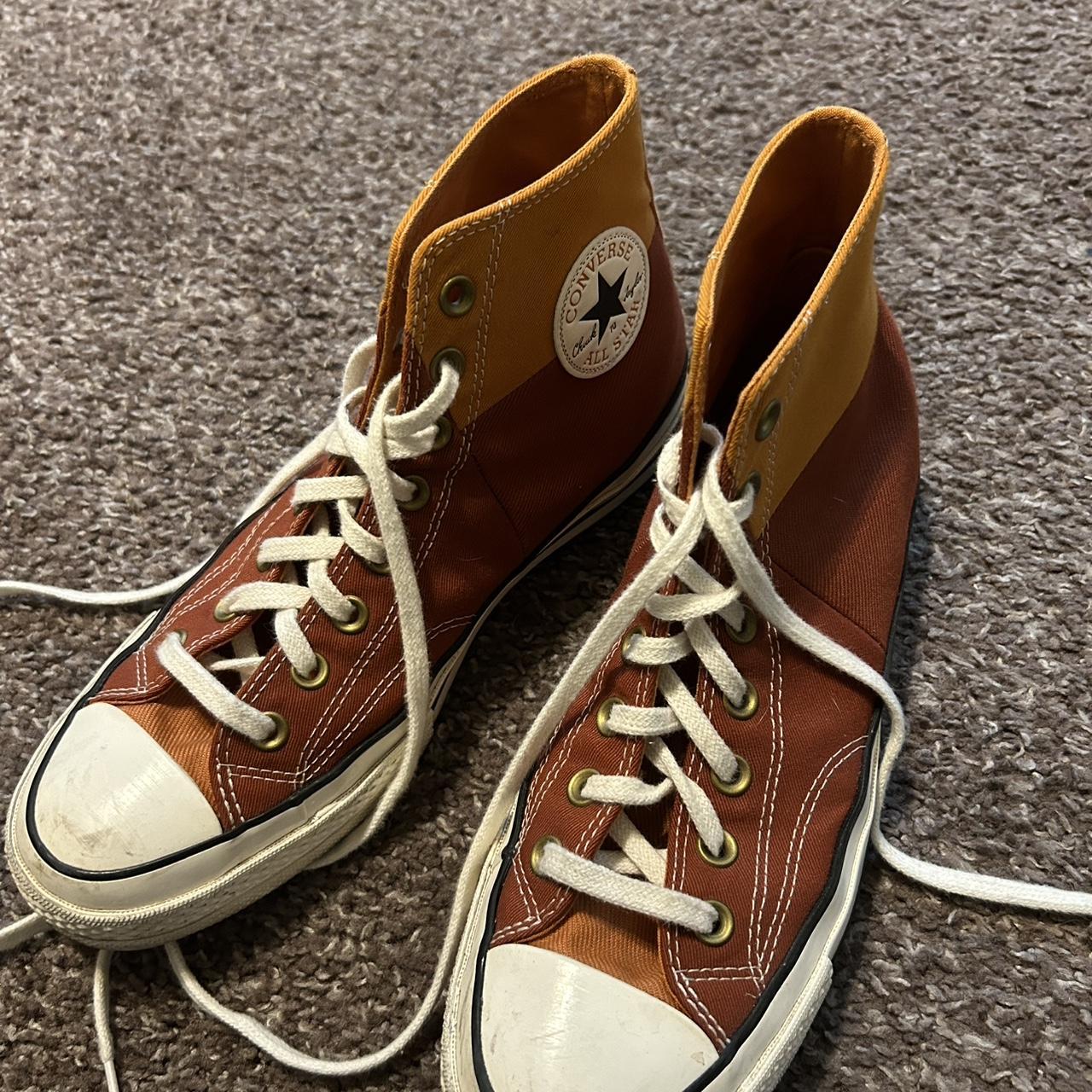 Converse Men's Sneakers Brown/Orange US – hi-top patchwork