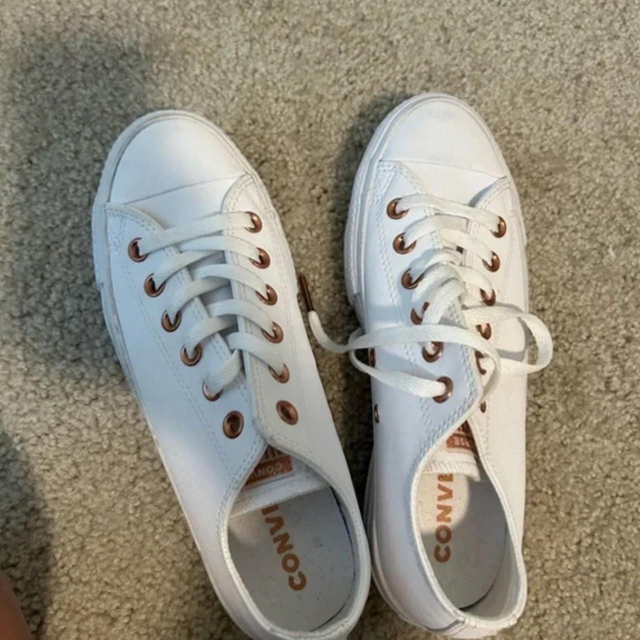 Womens converse white and rose gold orders