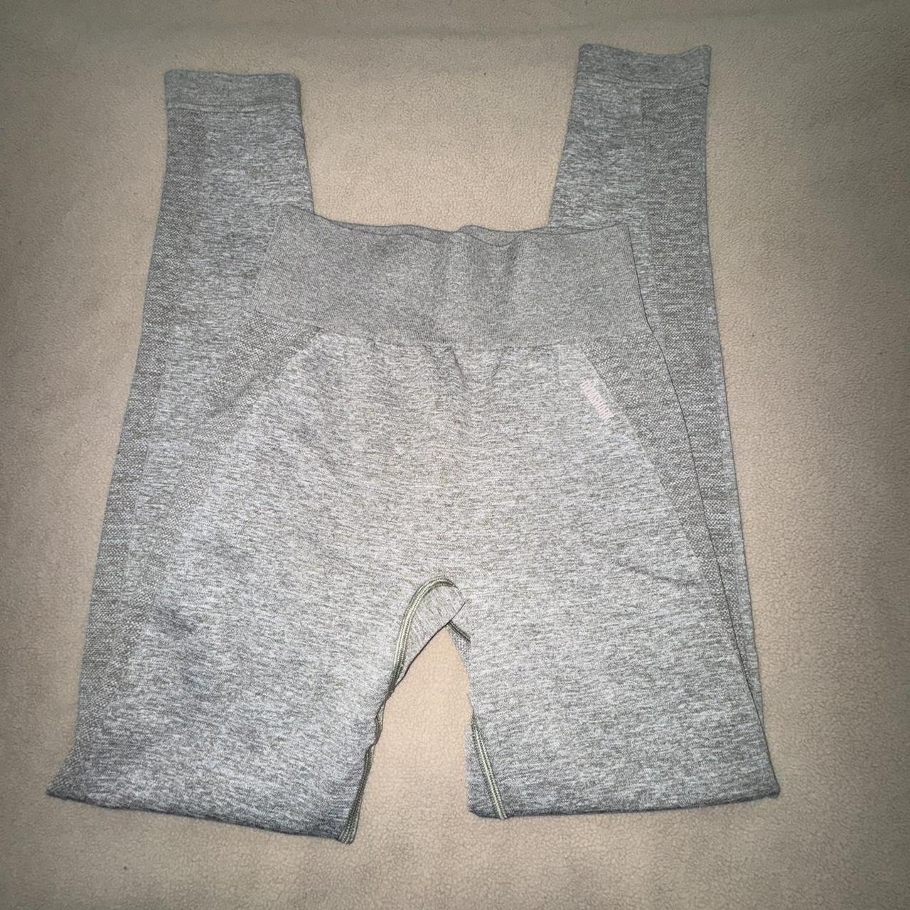 Size small, light greenish/grey and pink gymshark