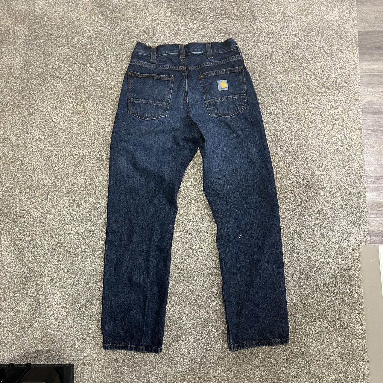 carhartt dark wash jeans 29x30 relaxed fit - Depop