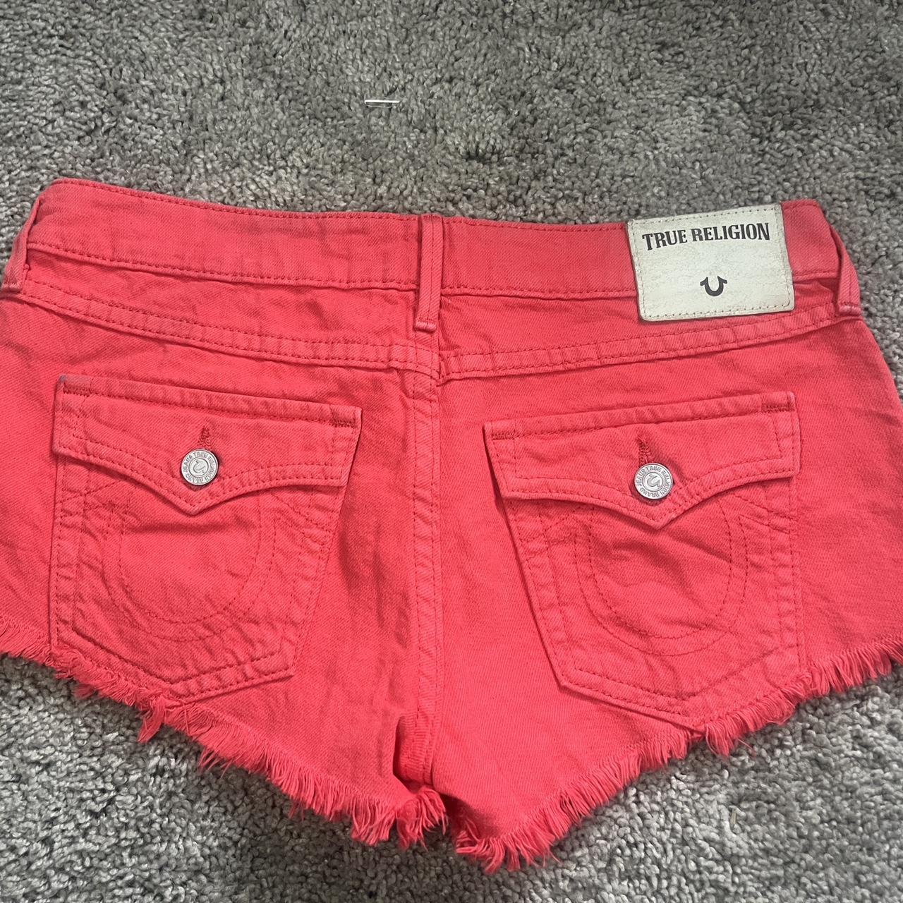 Red true religion shorts fashion womens