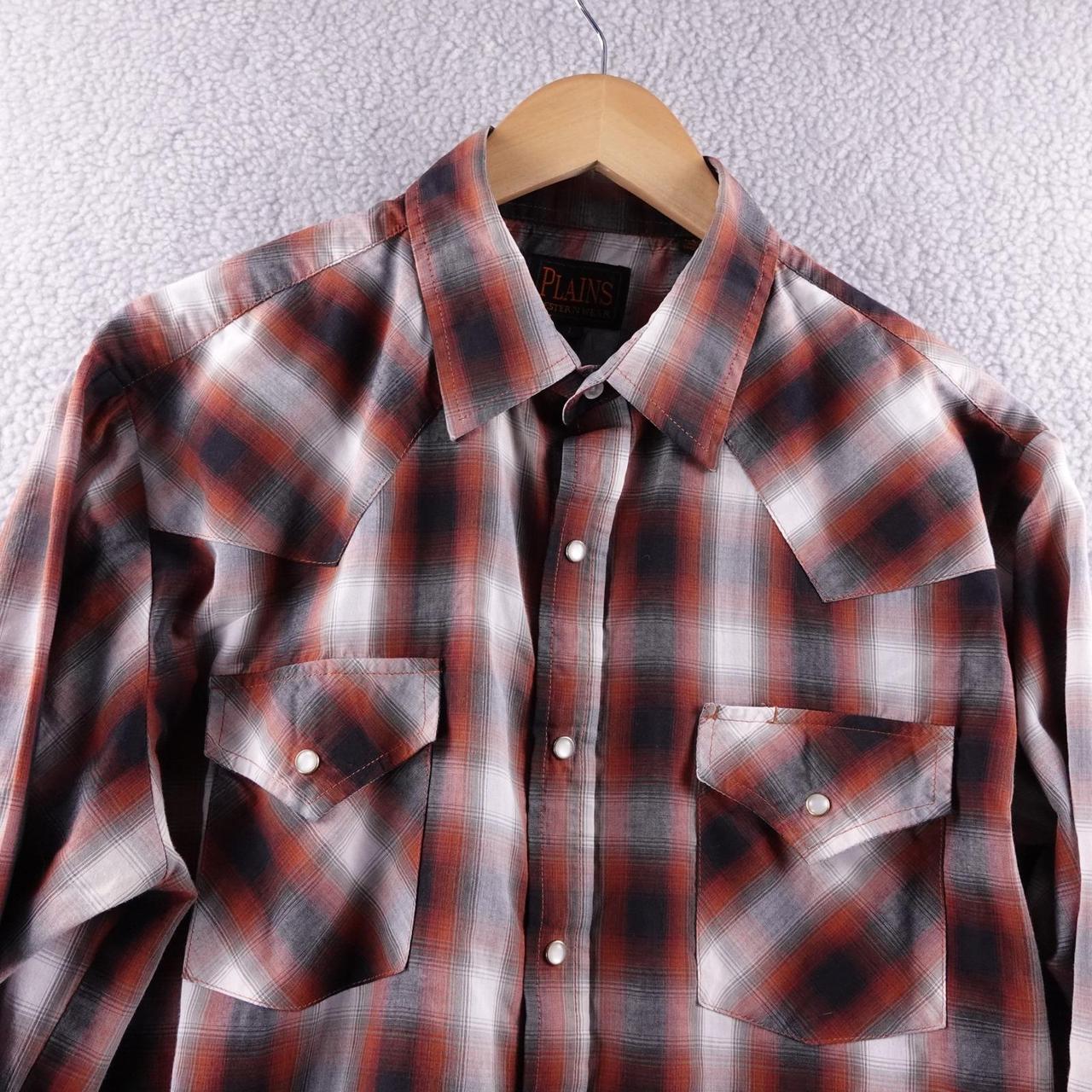 Preloved Men's Shirt - Red/White - L – Plains Wes… - image 1