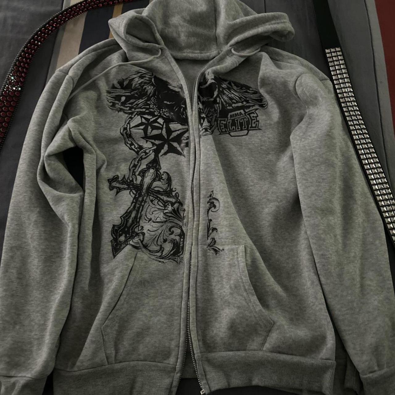 SUPER Y2K RARE MMA ELITE ZIP UP HOODIE FOUND THIS AT... - Depop