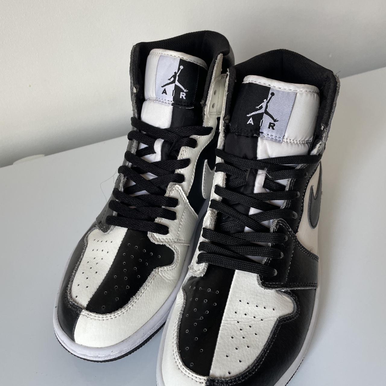 NIKE AIR JORDAN MID SPLIT BLACK WHITE Uk Depop