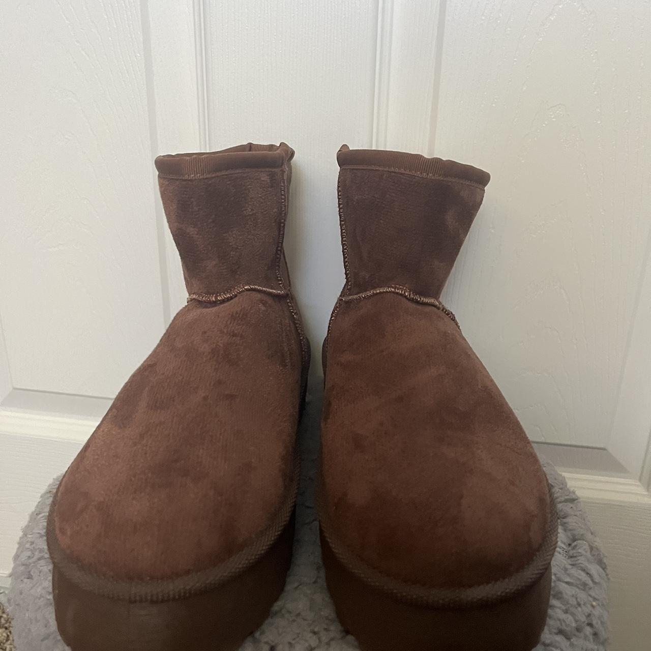 brown platform ankle boots