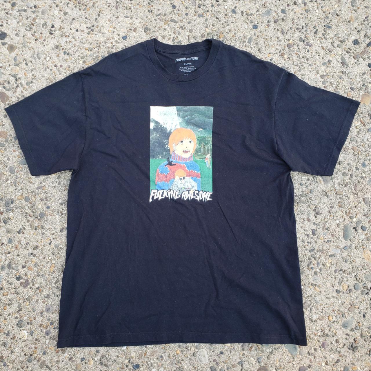 【FUCKING AWESOME】Fucking Awesome Rain Tee Fucking Awesome Curren Capels Class Photo T-shirt Black