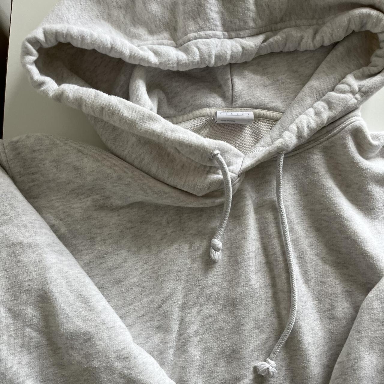 Tna airy fleece hoodie. size 1 heather light grey - Depop