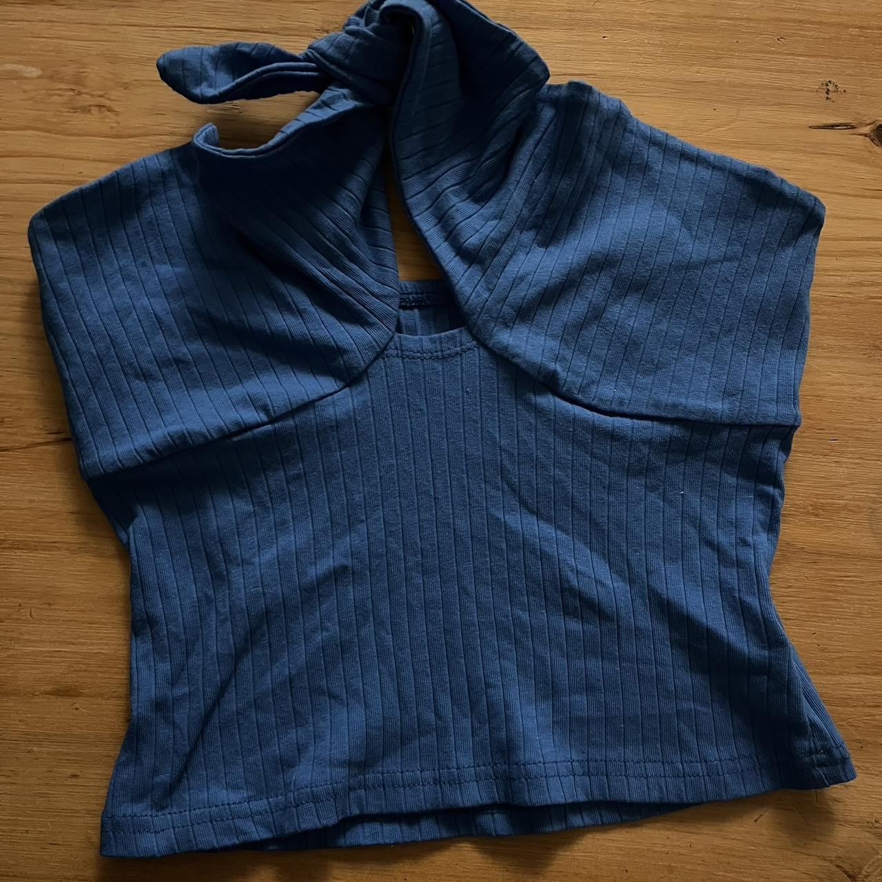 Blue SHEIN top not worn, size medium but would fit... - Depop