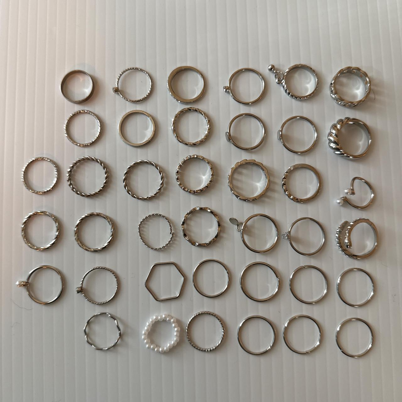 Women's Ring - Silver/Multi – assorted silver rin… - image 1