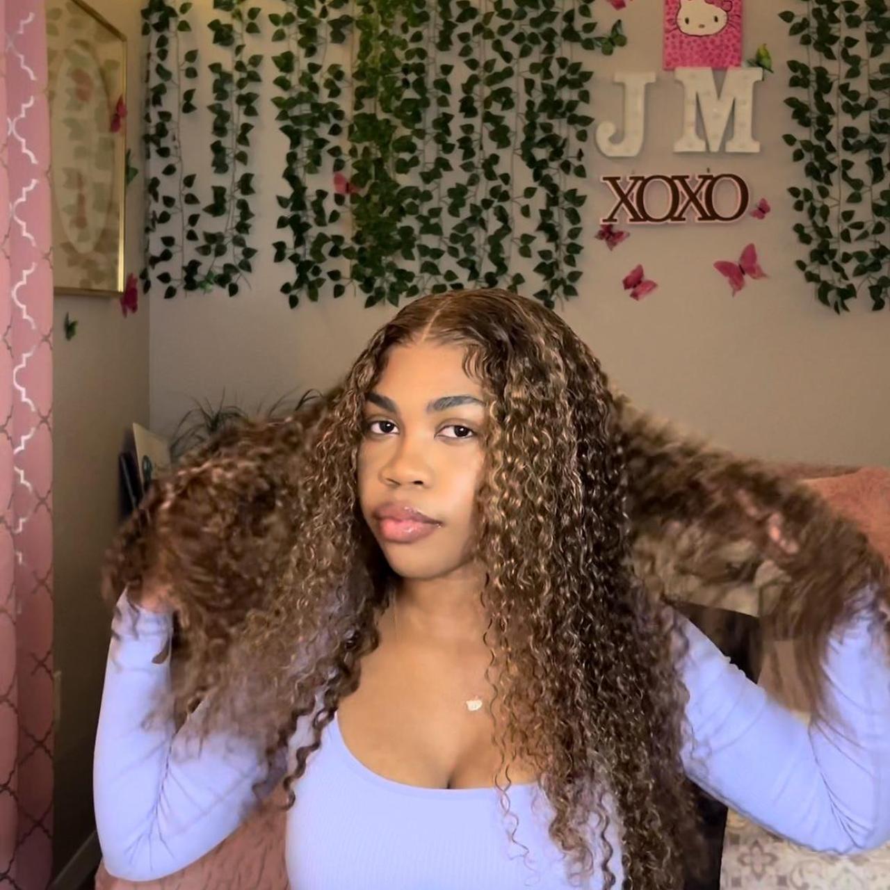 24” Curly blonde glueless wig with bye bye knots... Depop