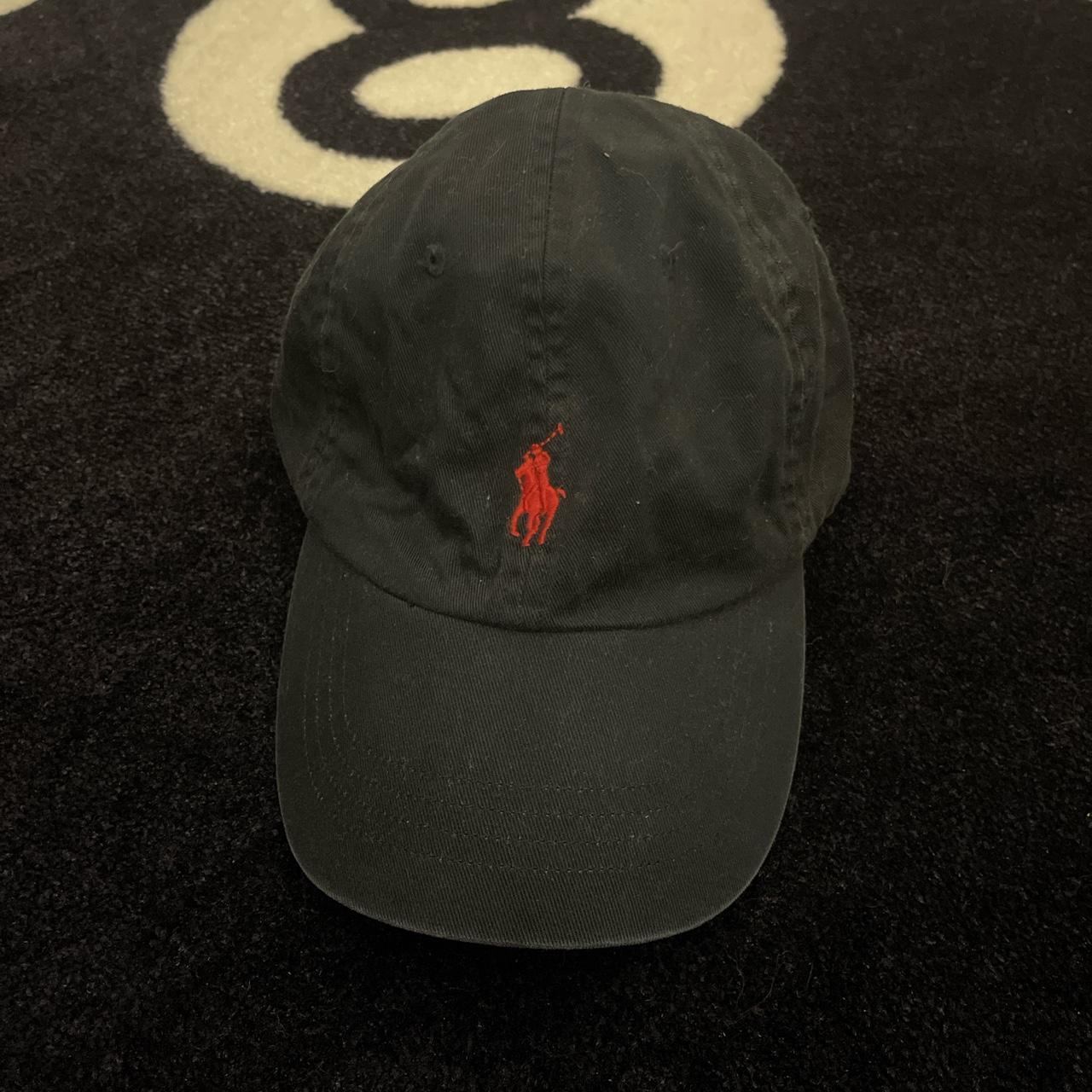 Polo Ralph Lauren Men's Black and Red Hat | Depop