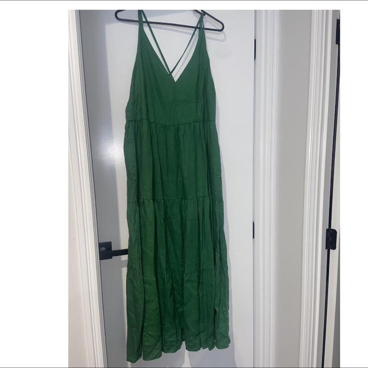 Witchery green thin strap maxi Size 14 Perfect... - Depop
