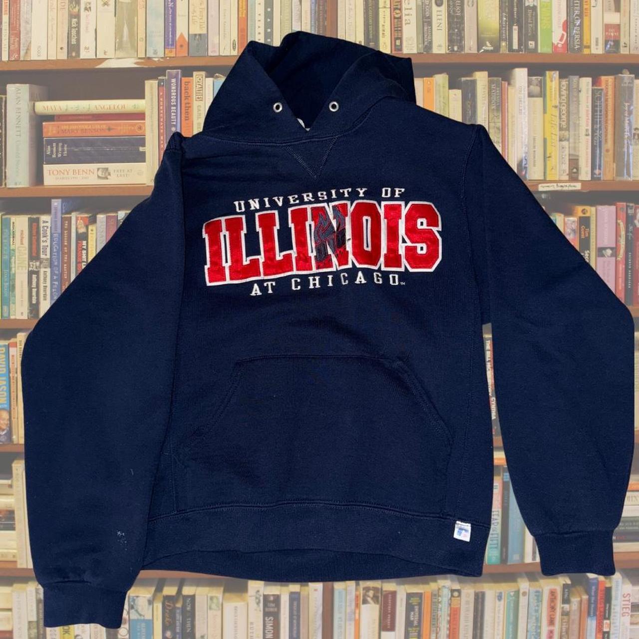 UIC embroidered logo hoodie size S minor sewing. Depop