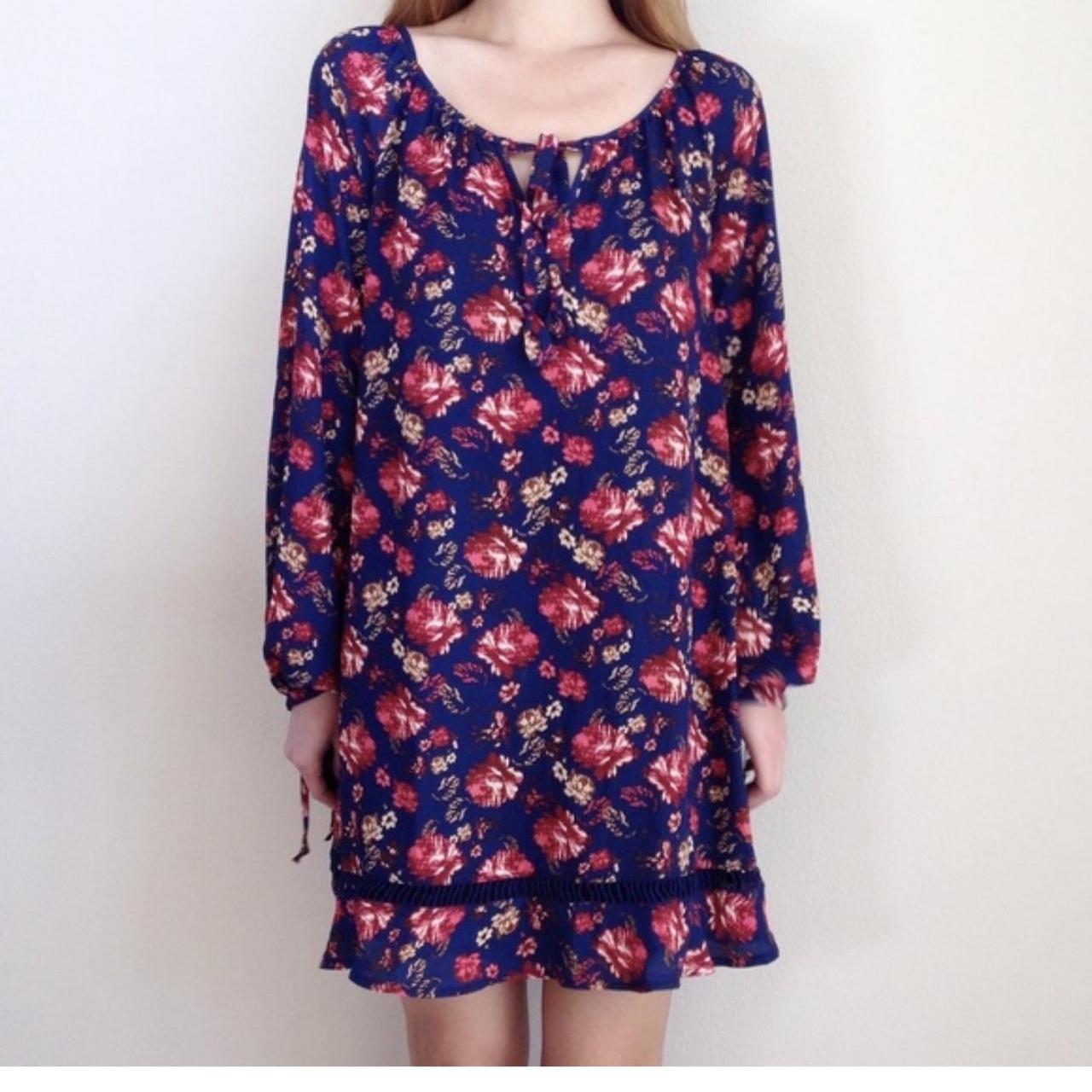 Lily White Mini Floral Print Dress Lily White Mini... - Depop