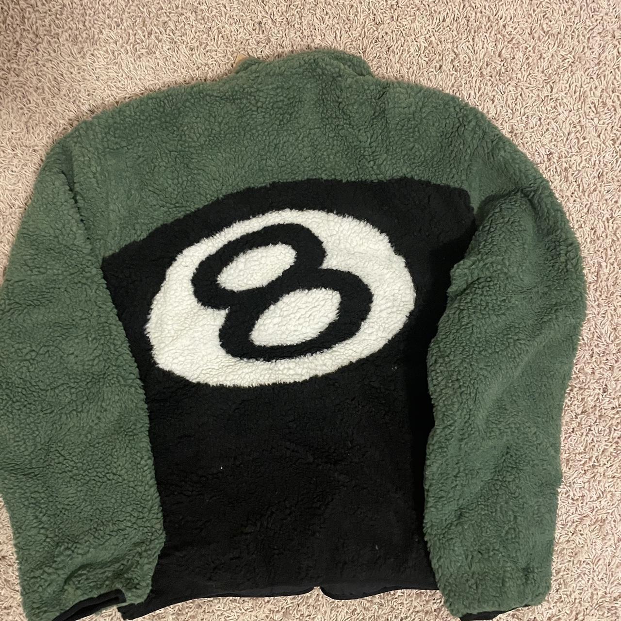 Stussy 8 Ball Sherpa Reversible Jacket SIZE MEDIUM... - Depop