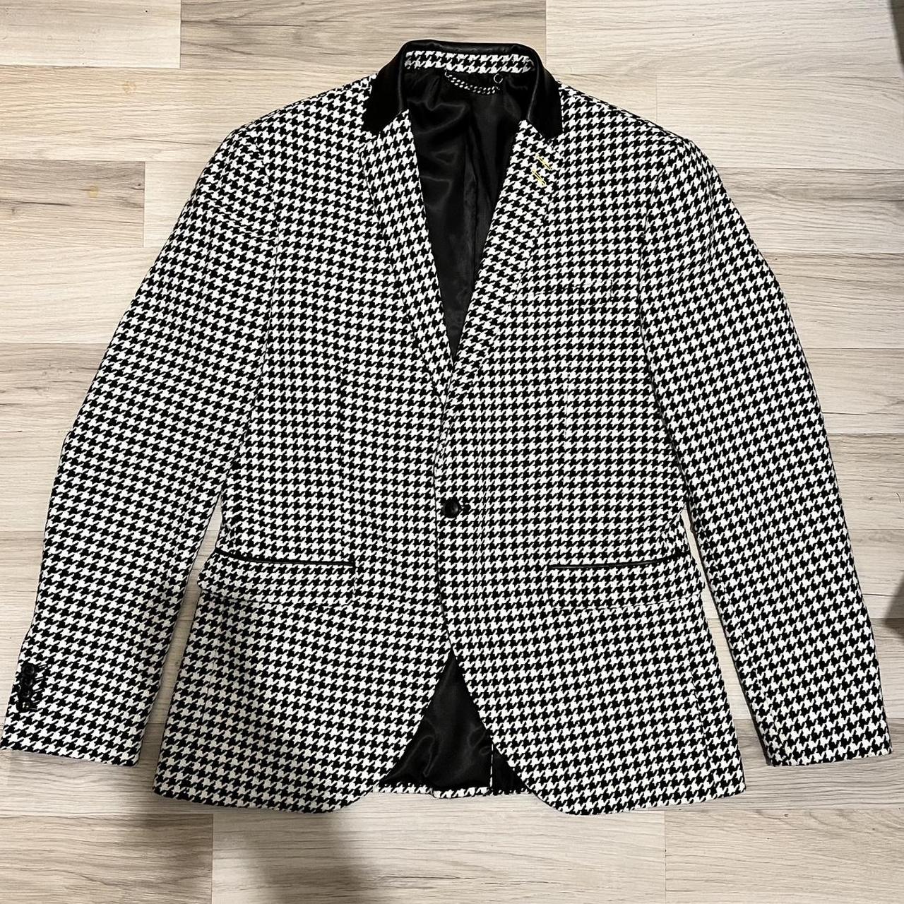 Topman black and white checked blazer UK 42R