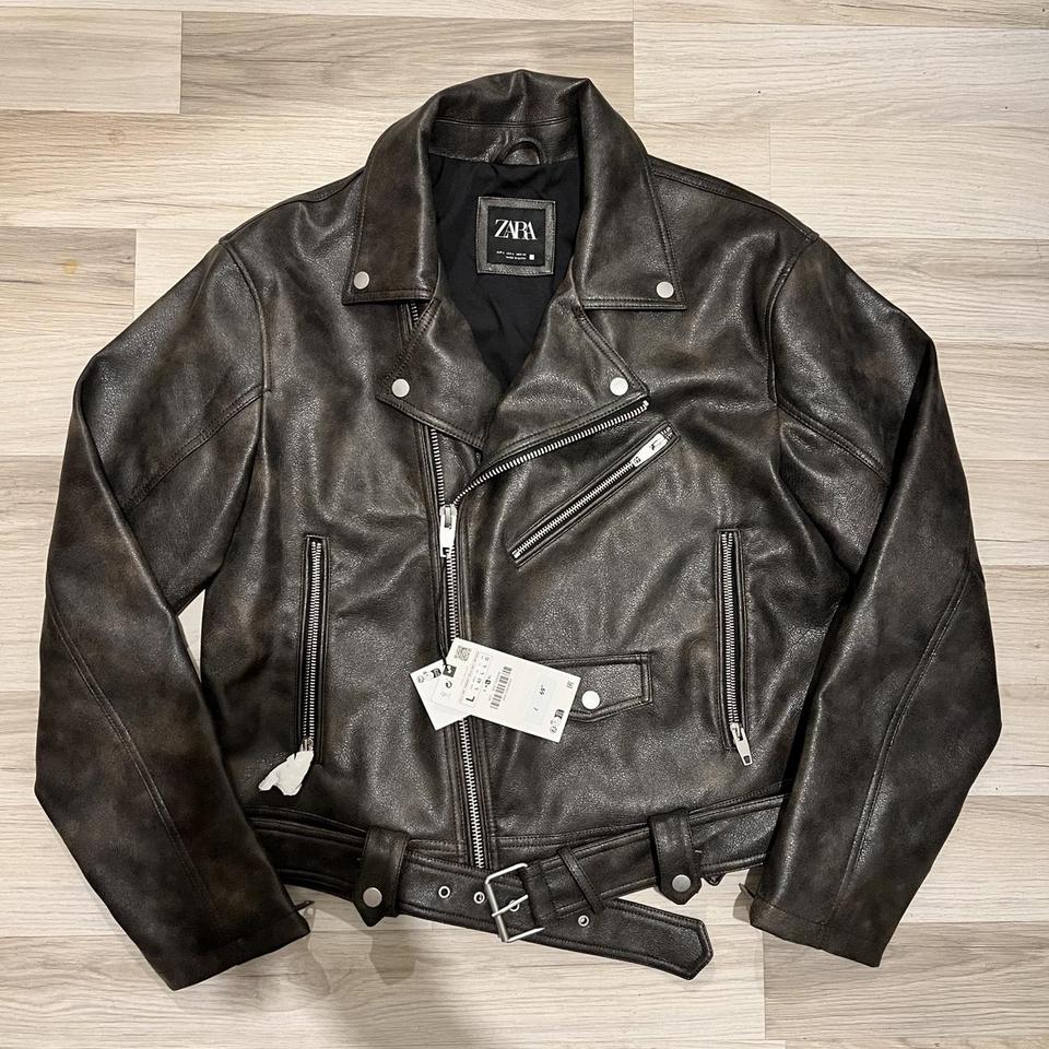 純正販売店舗 trade mark☆牛革☆ old double leather jacket