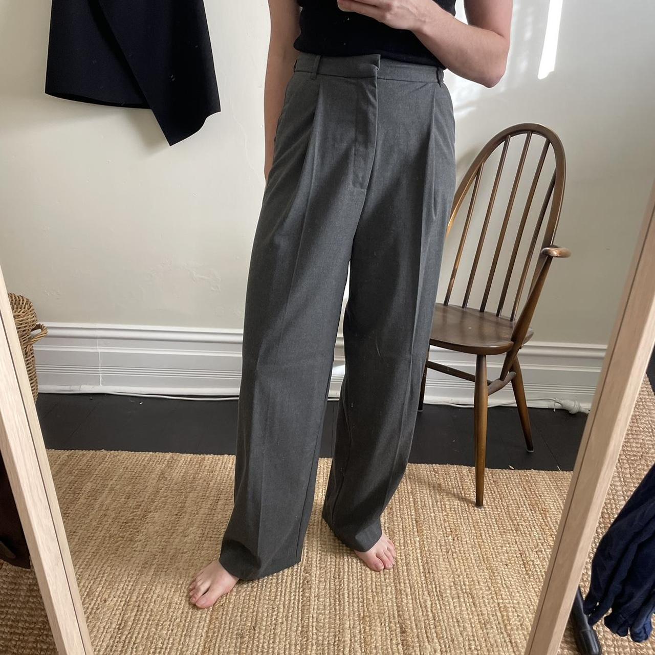 Zara grey tailored wide leg trousers, Worn once,