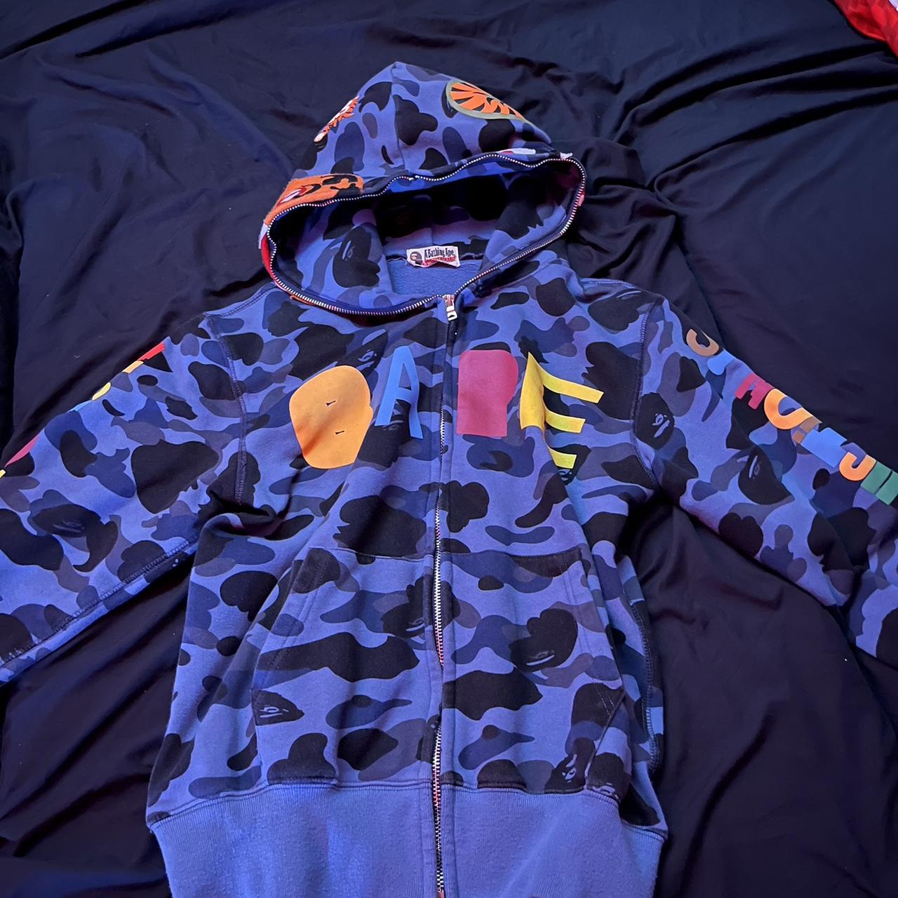 Bape blue outlet hoodie