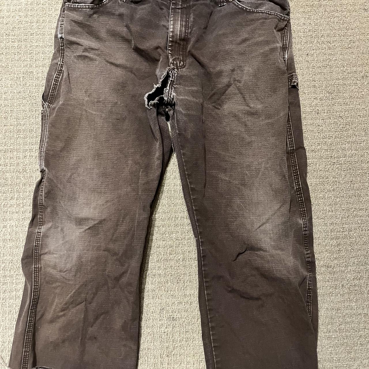 used condition size 34 cut jeans hole in bottom - Depop