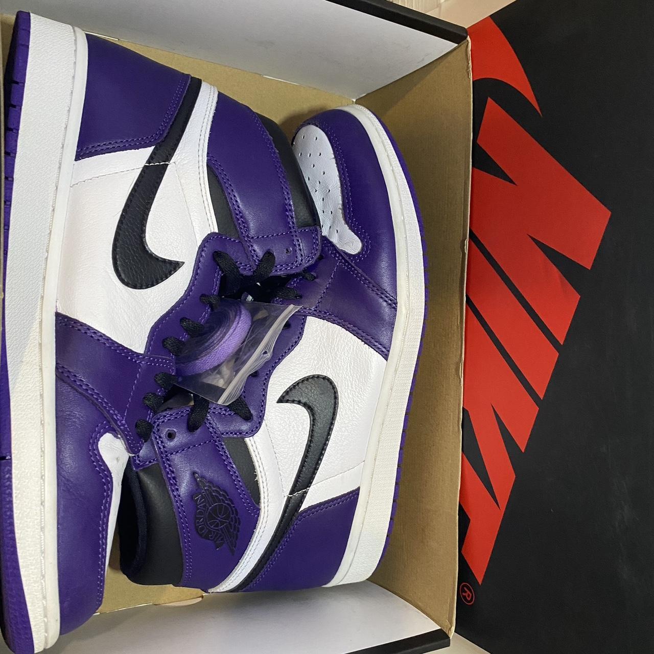 Size 10 - Jordan 1 Retro High OG Court Purple... - Depop