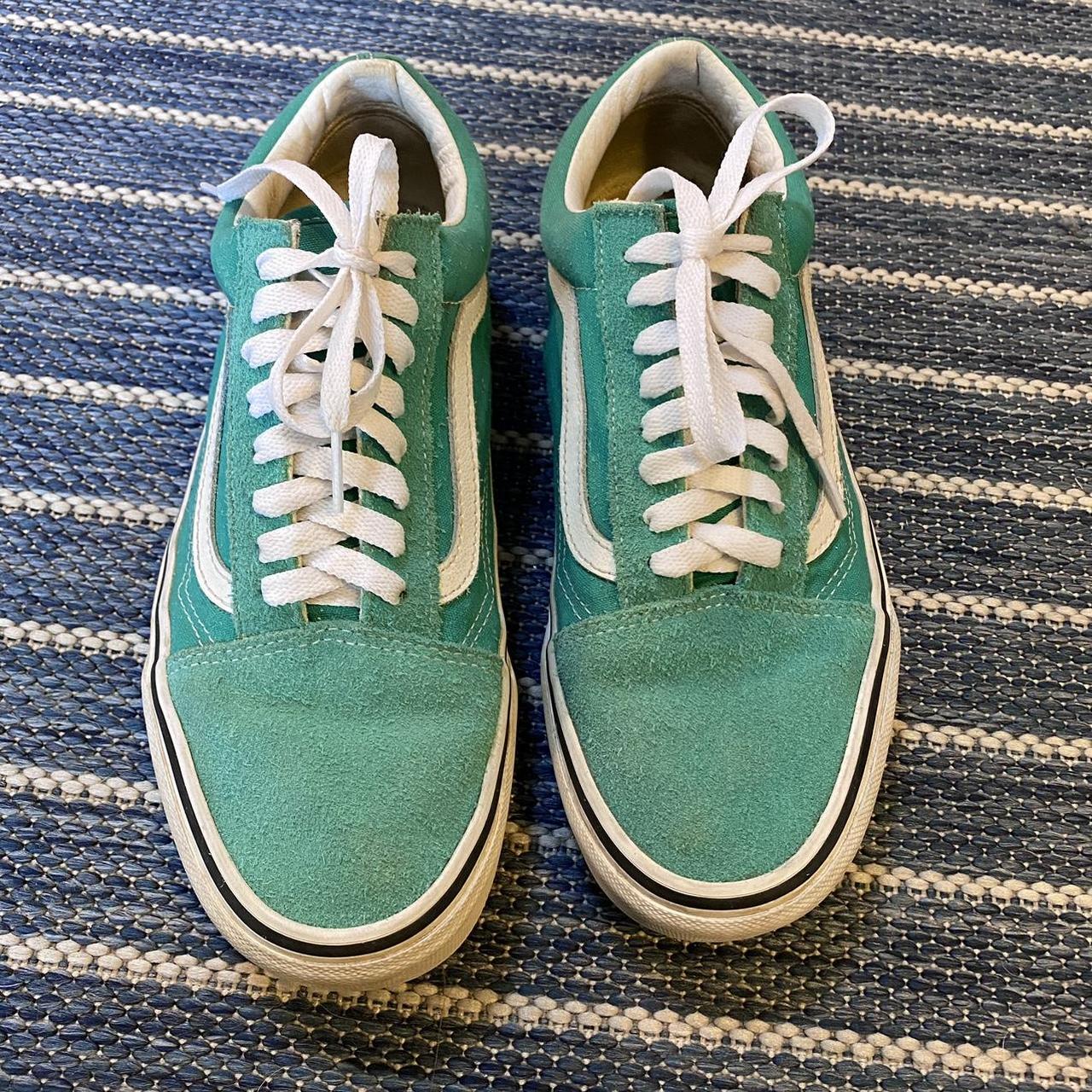 Bright green shops vans