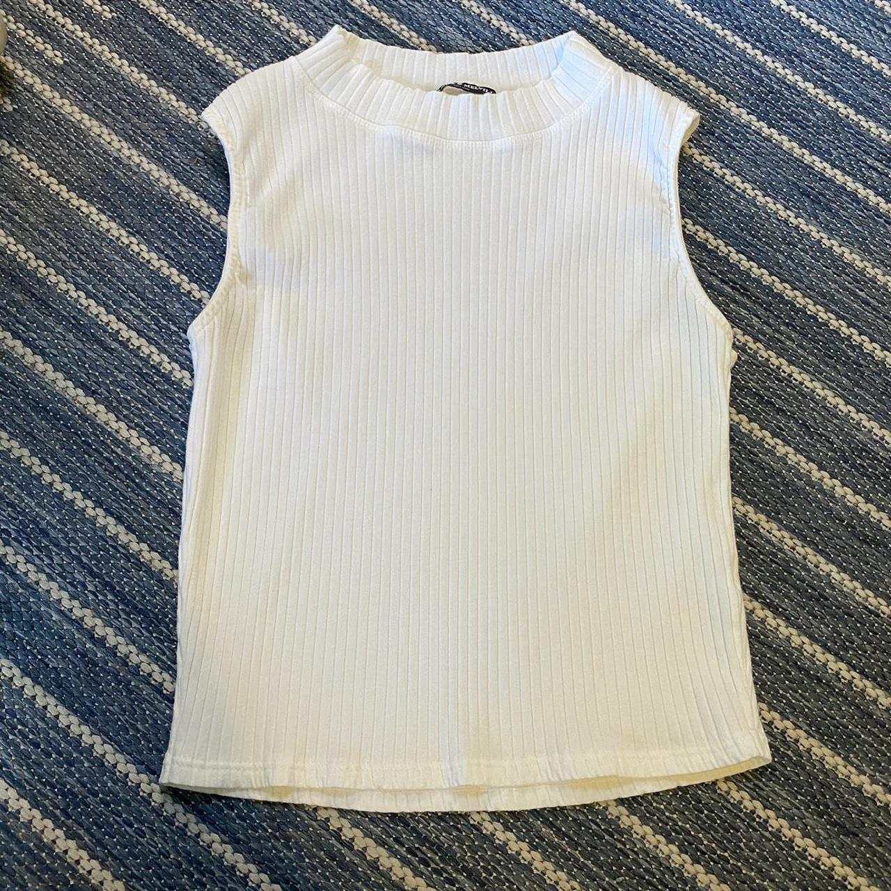 BRANDY MELVILLE white wide-ribbed mock Depop