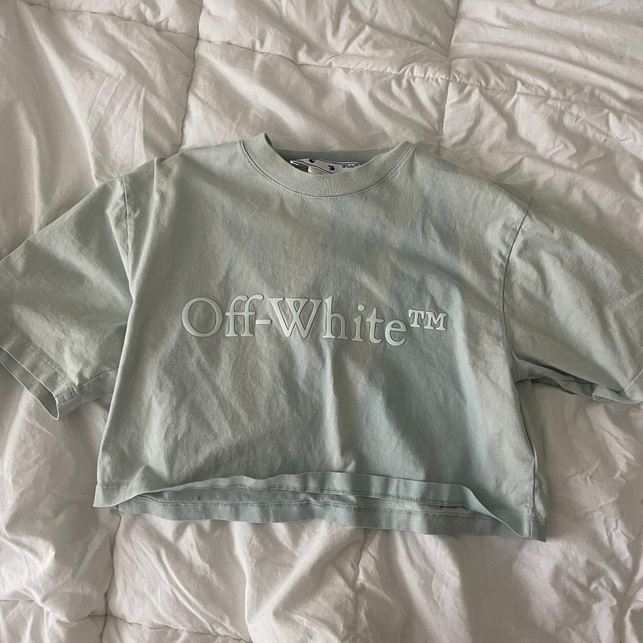 AUTHENTIC womens off-white crop top size... - Depop