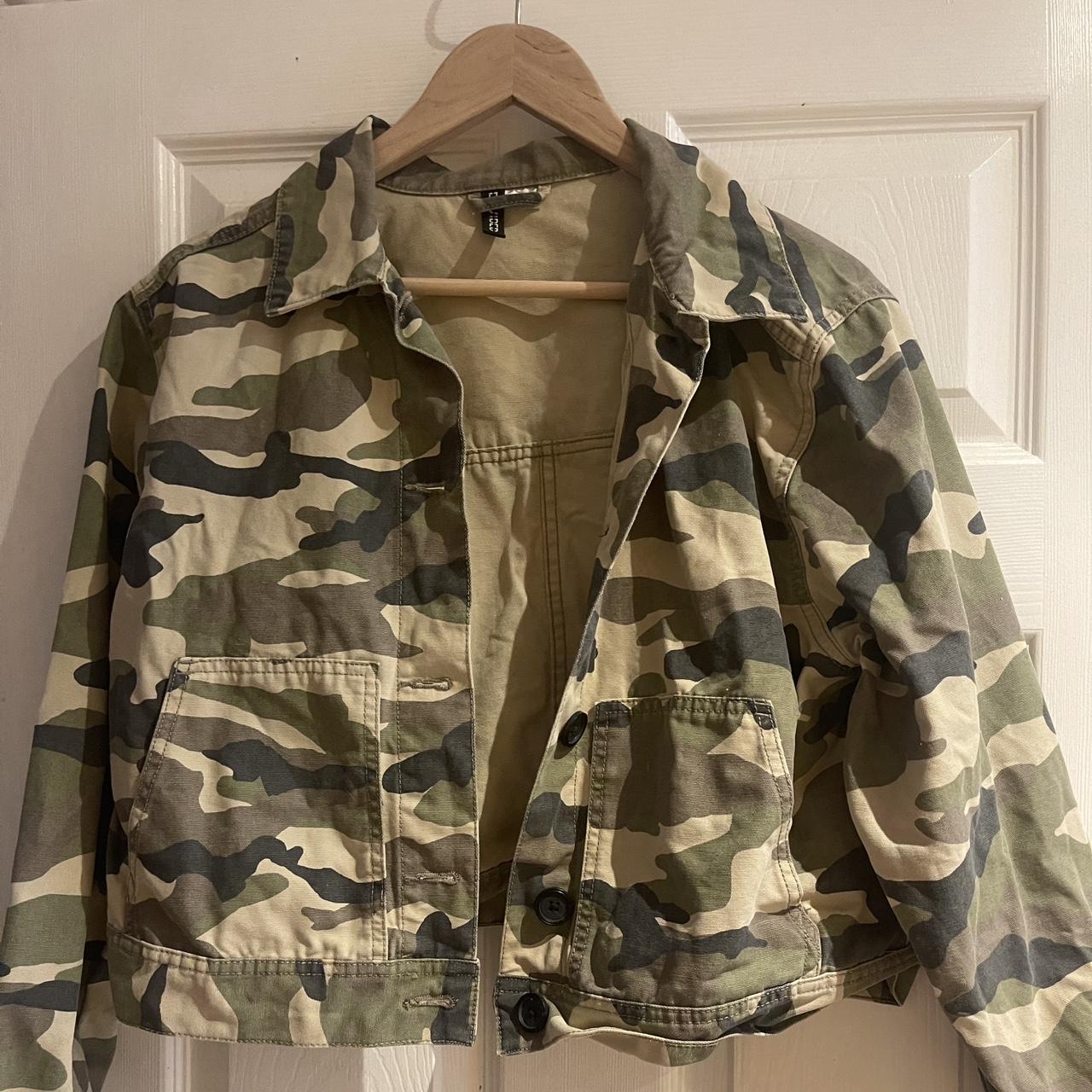 H&m camo jacket womens best sale