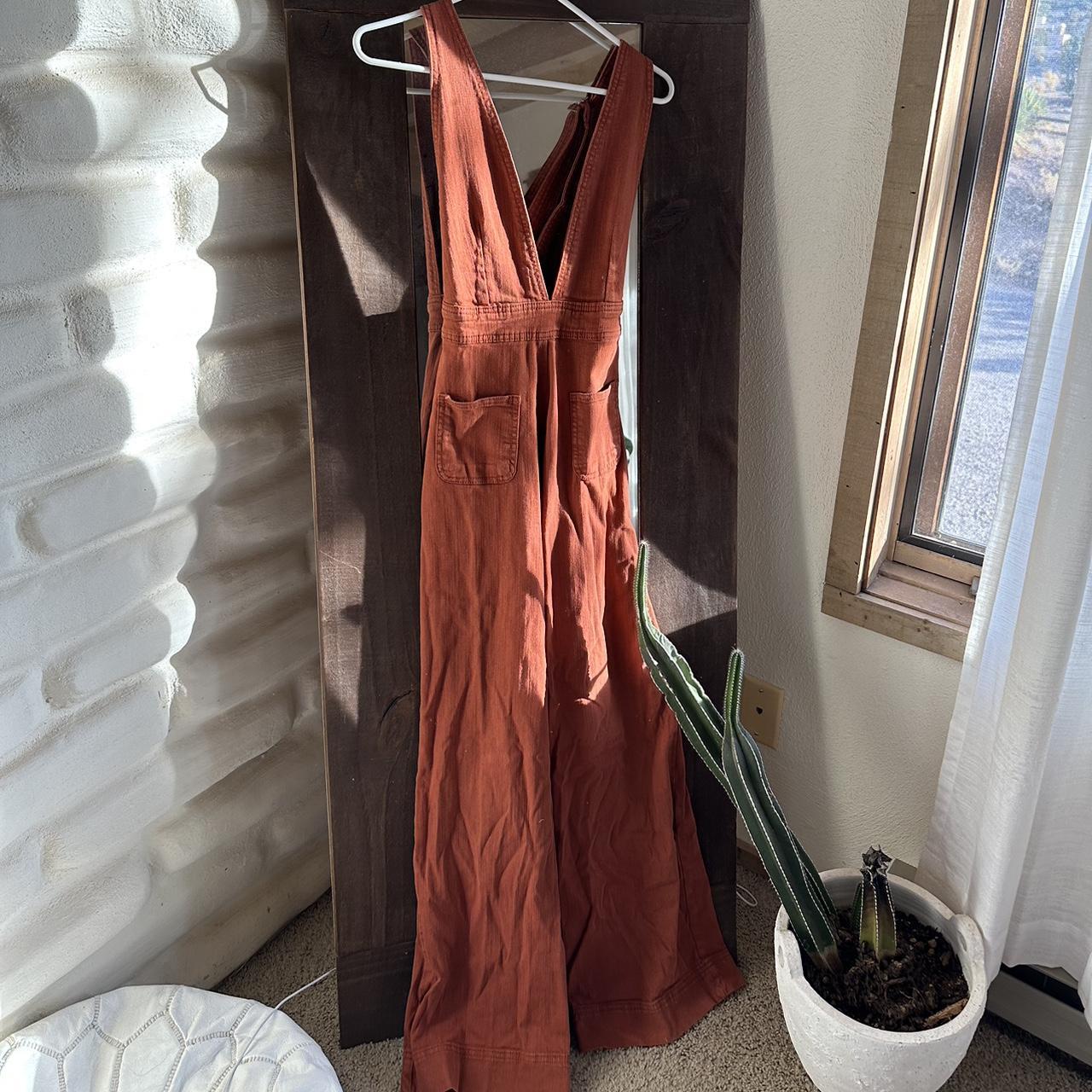 dollhouse 70s style burnt orange jumpsuit jumpsuit... Depop