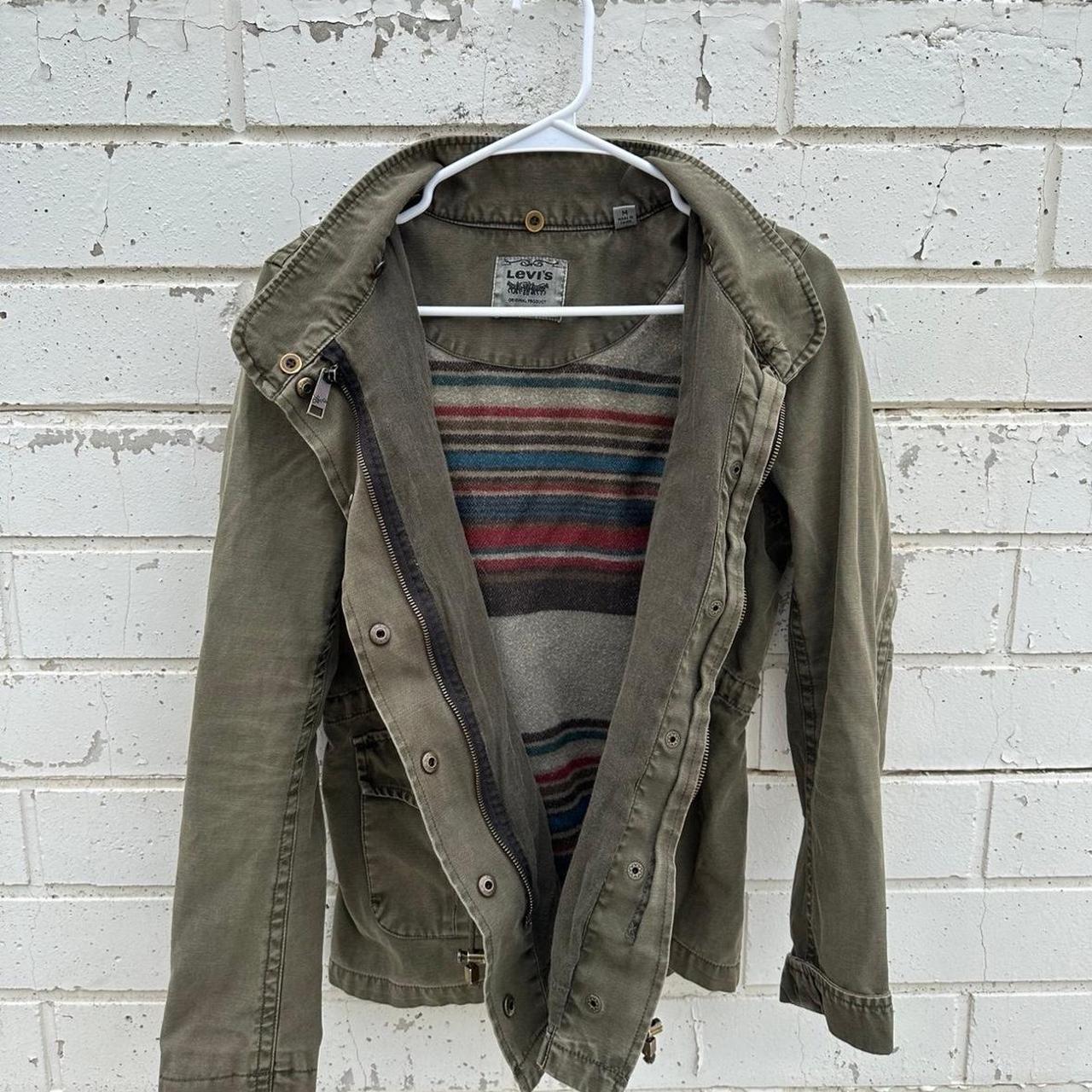 Levi’s green cargo jacket, women’s size Medium 6/8,... Depop