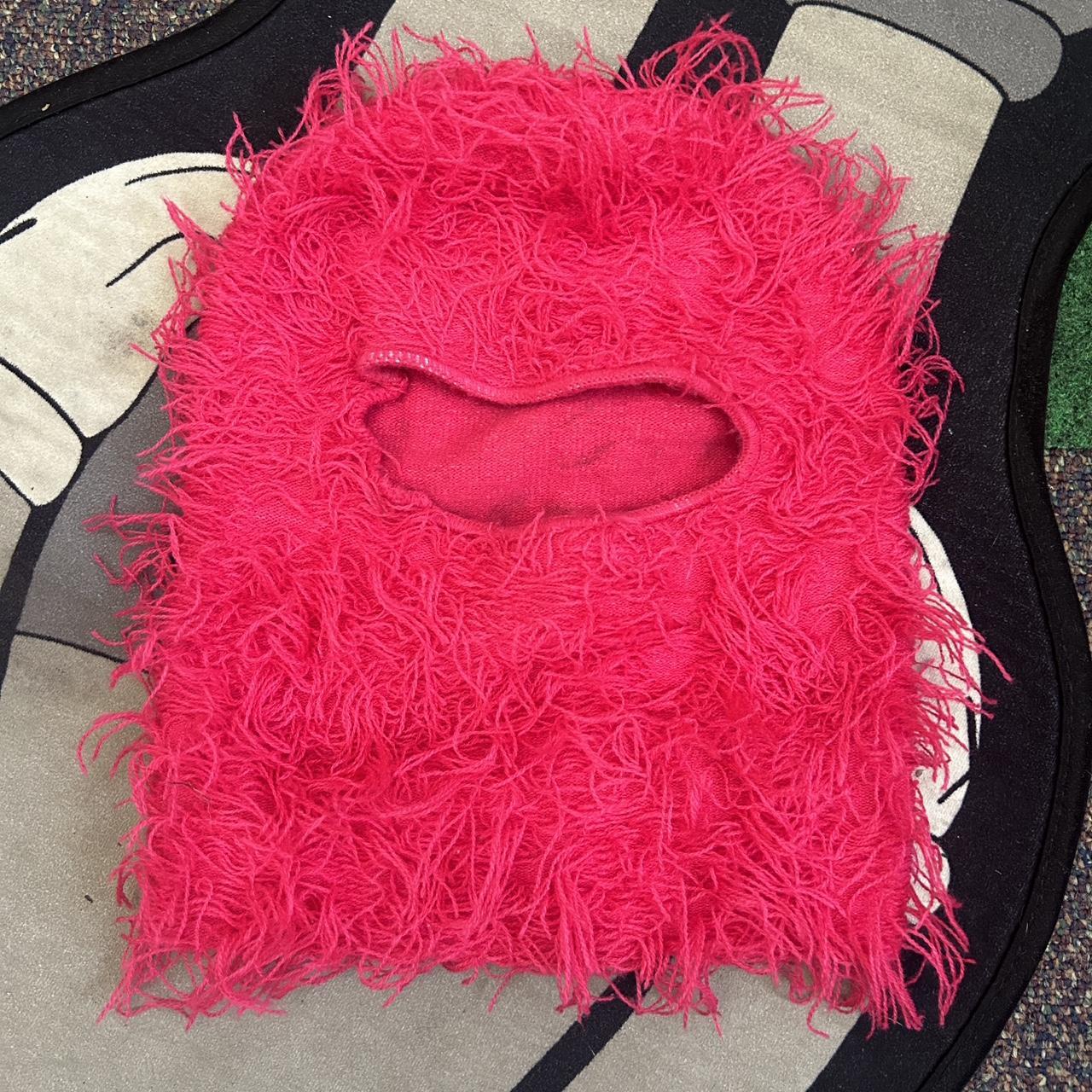 Pink fuzzy ski mask - Depop