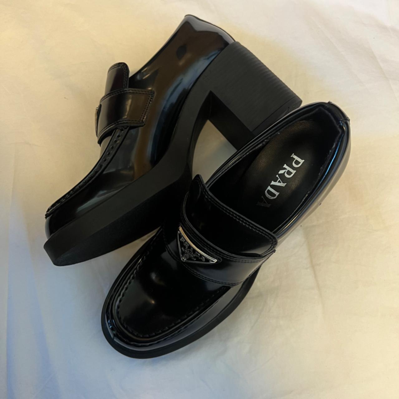 Prada Loafer Heels Worn a couple times before to... - Depop