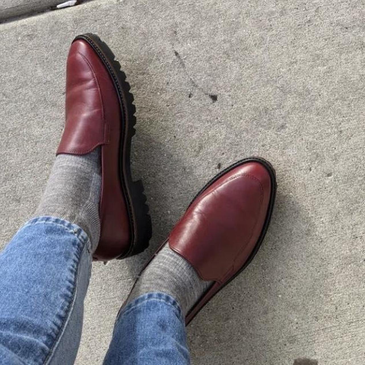 Burgundy loafers in perfect condition. These retail... - Depop