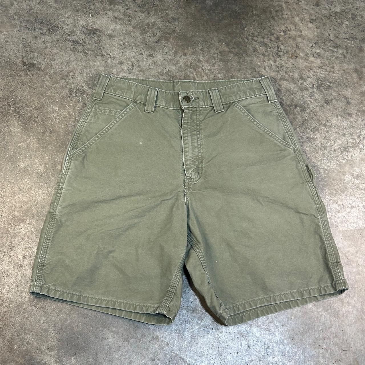 Vintage Green Carhartt Shorts Size- 30 Condition-... - Depop