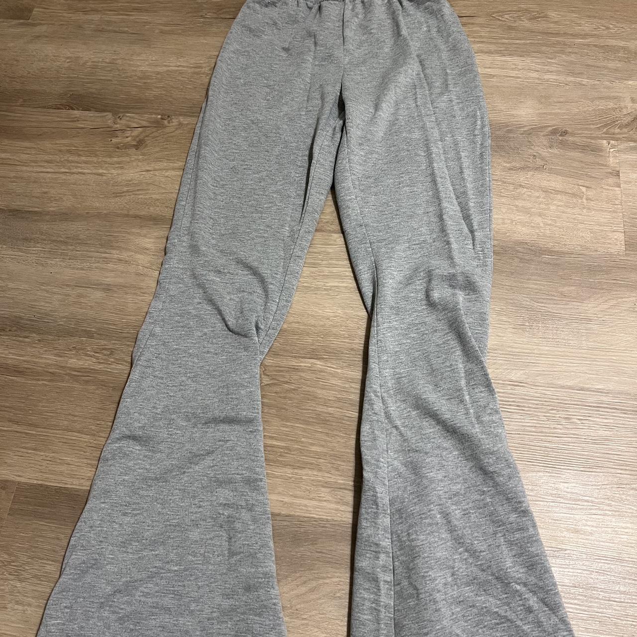 NEW Happily Grey Pink Crossover Flare Leggings - Depop