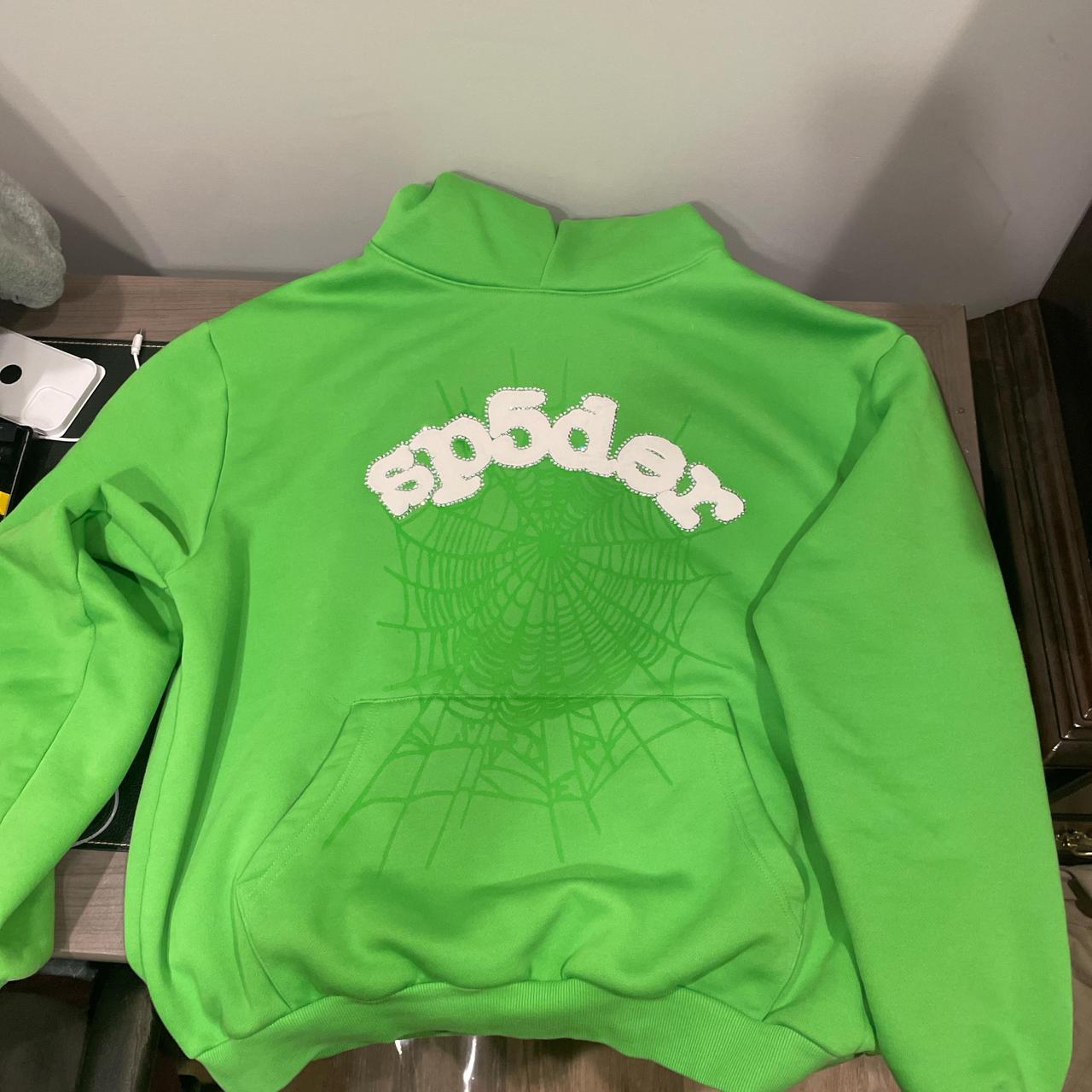 Slime Green Sp5der Hoodie XL Authentic Brand new | Depop
