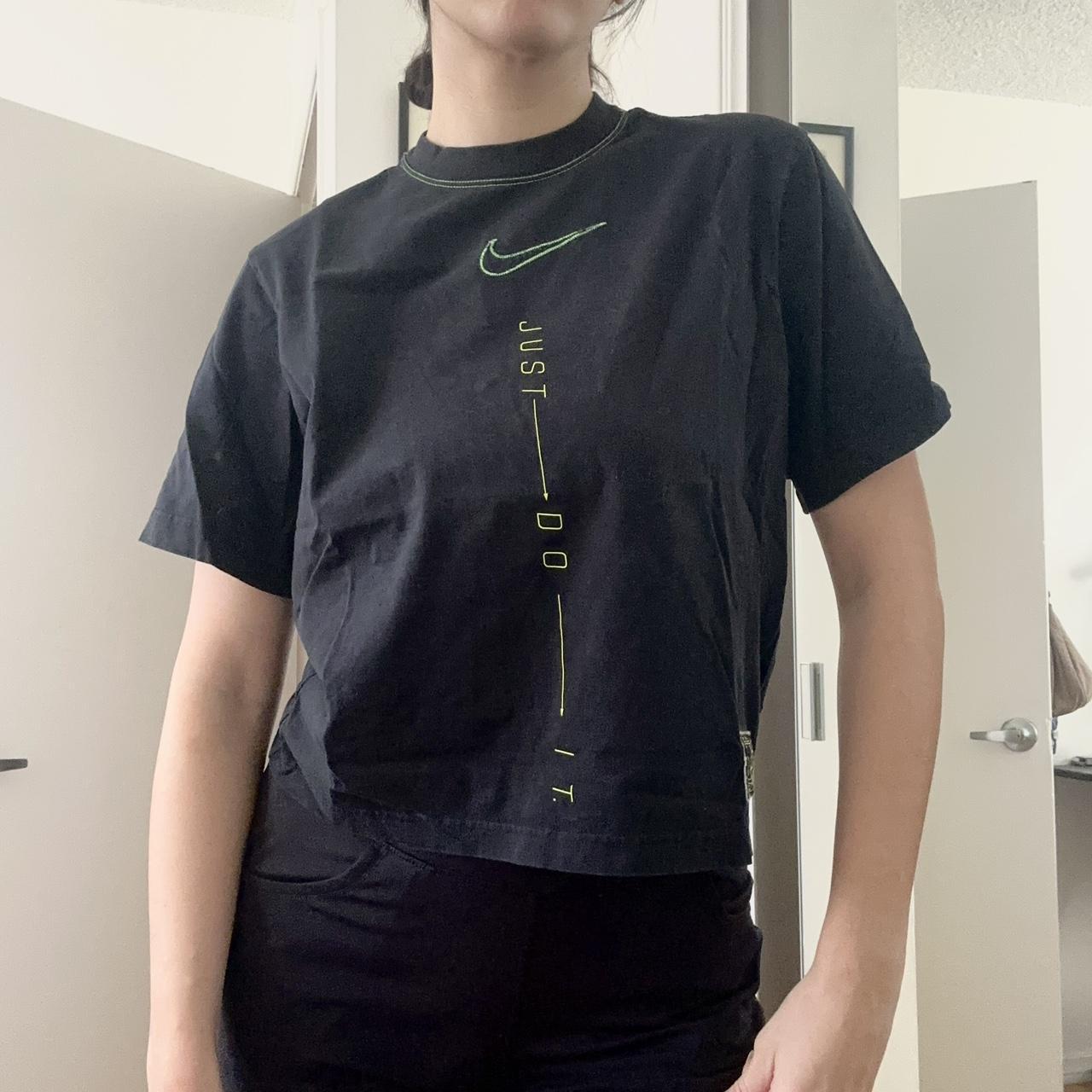 Black and neon green nike outlet shirt