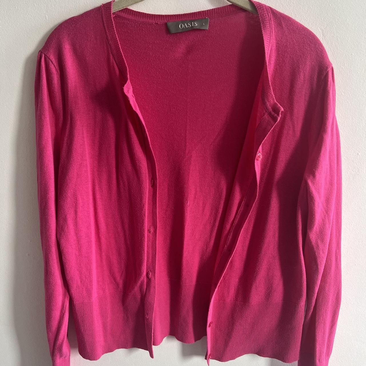 Oasis Women's Pink Cardigan Depop
