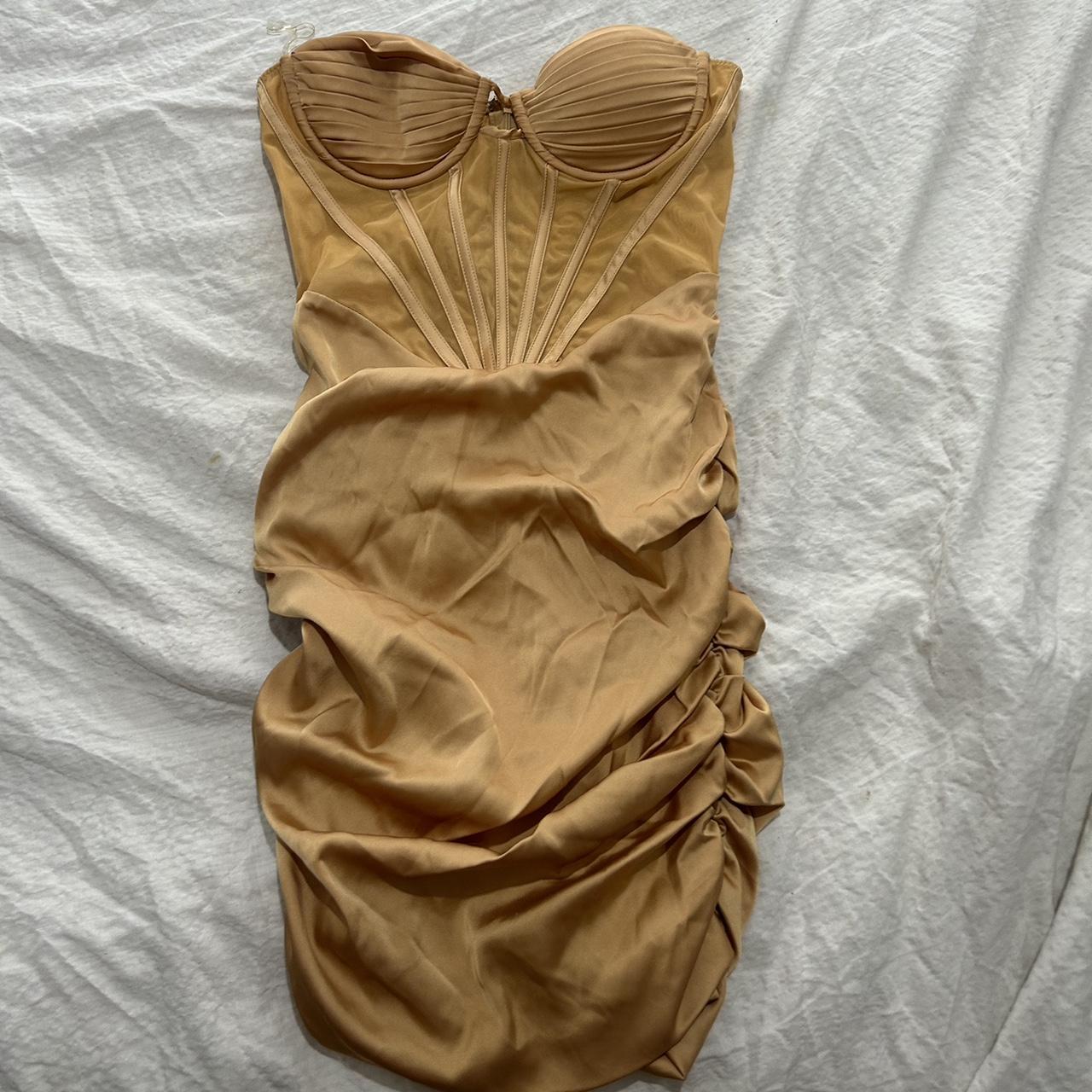 Oh polly ruched corset dress Size 6 worn once - Depop