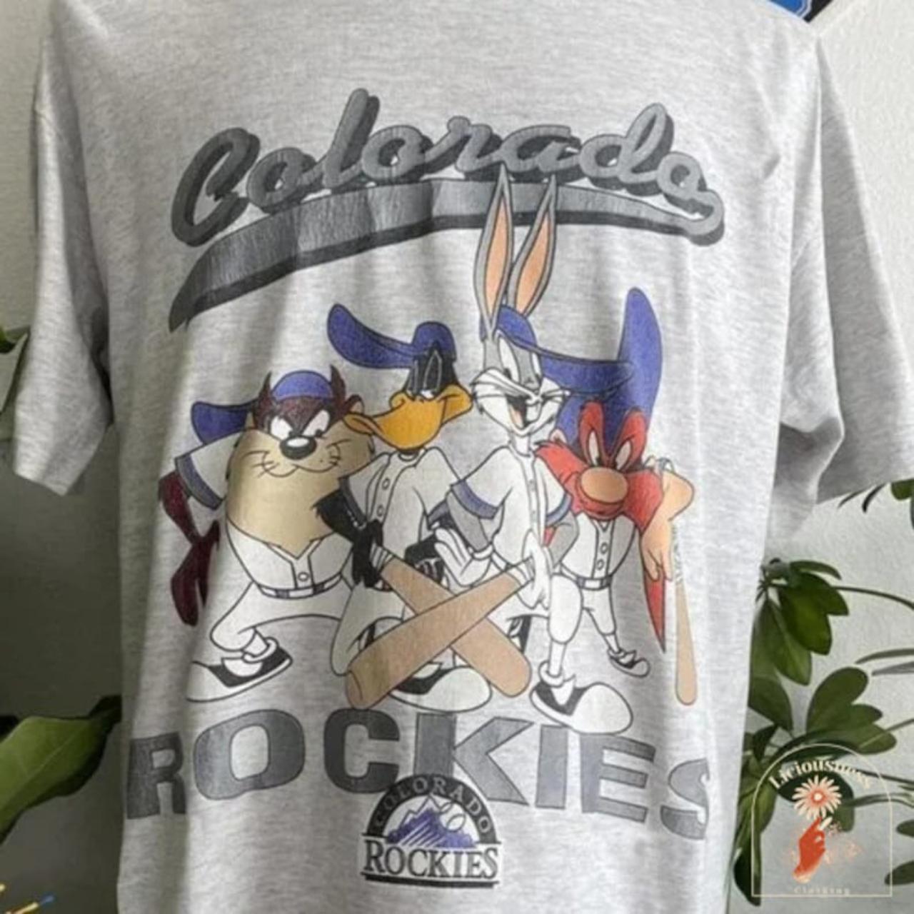 Vintage MLB Colorado Rockies Looney Tunes Shirt,... - Depop