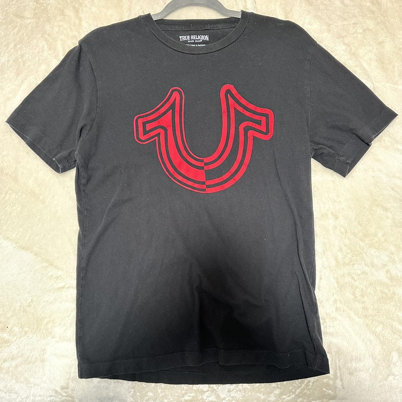 black and red true religion shirt