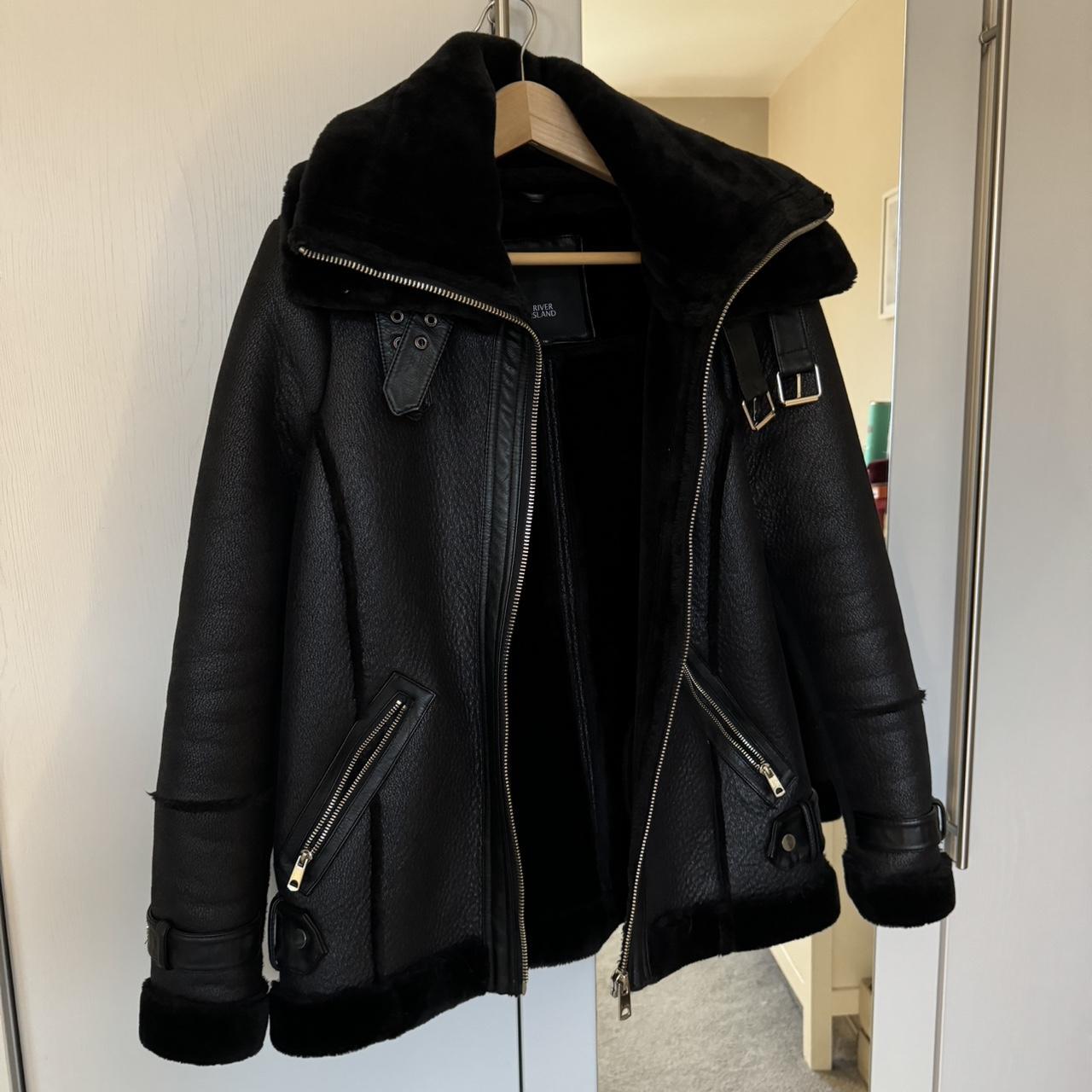 River island black aviator jacket on sale