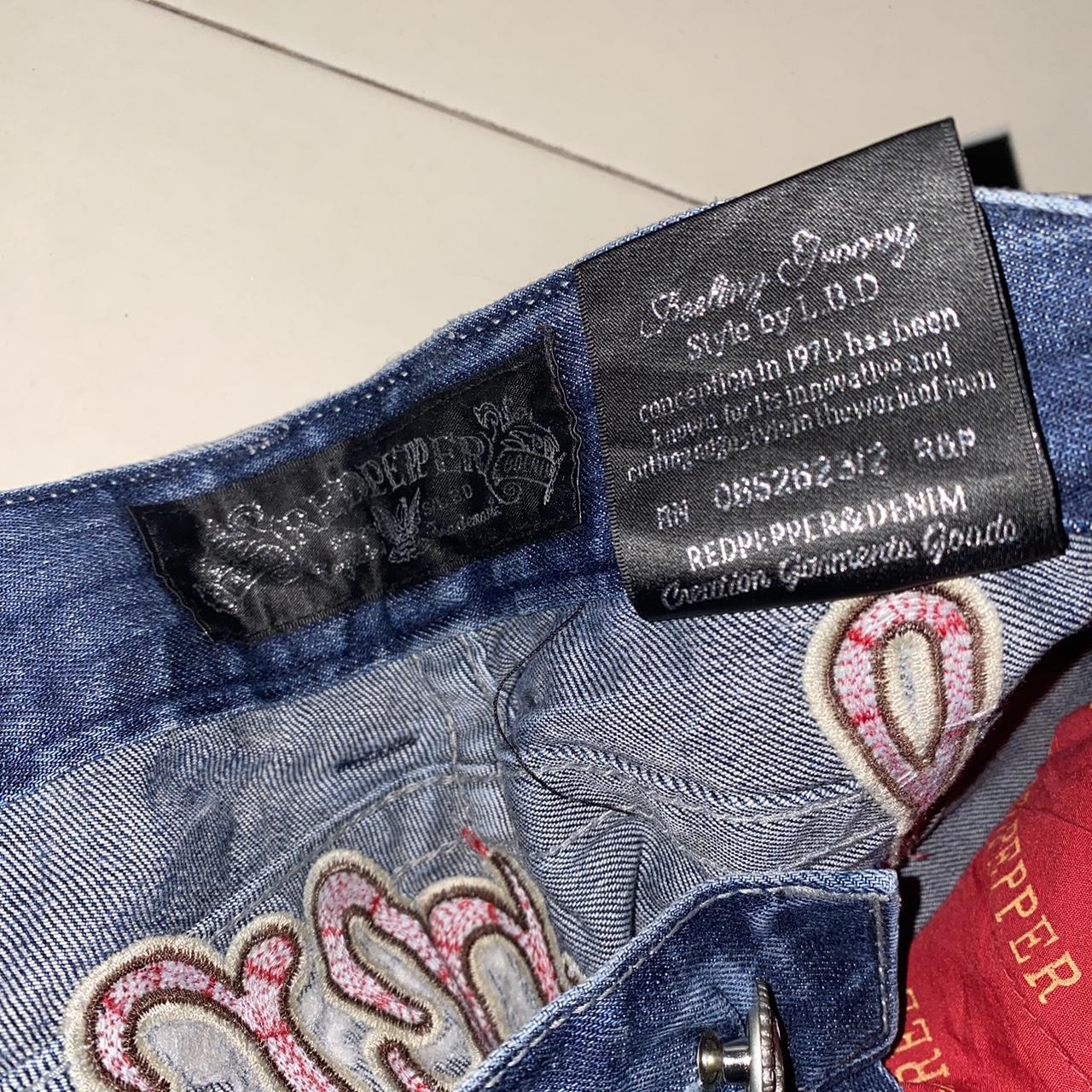 Red Pepper x Ed Hardy Embroidery jeans waist size | Depop
