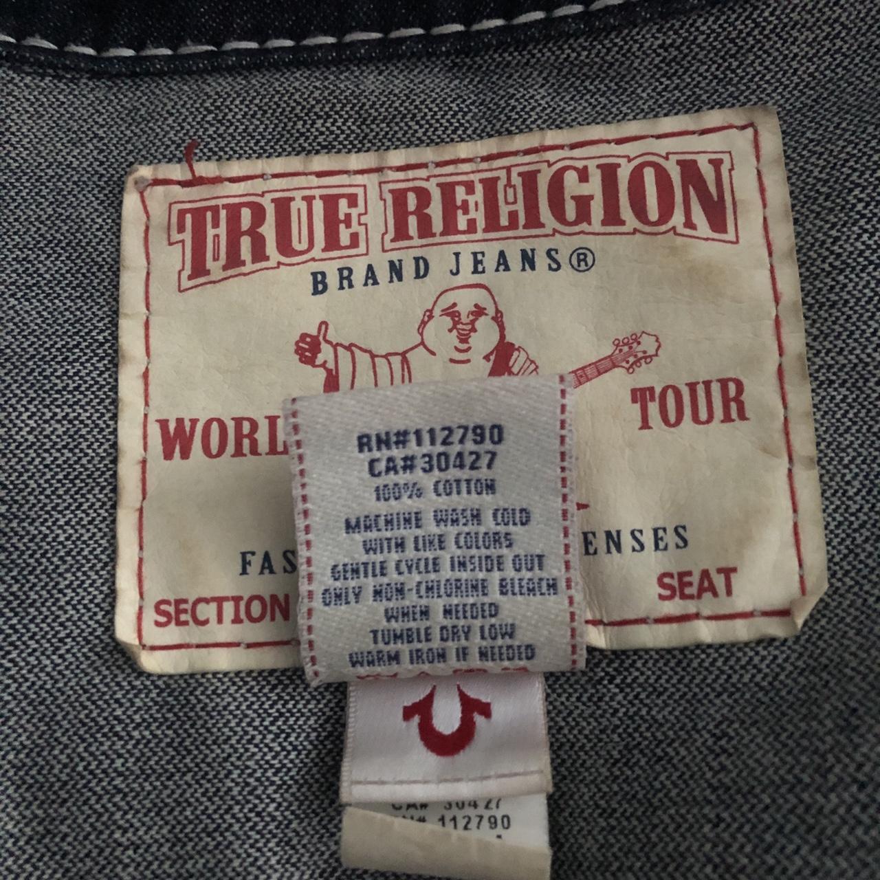 True Religion Jimmy Big Qt Navy Denim Jacket. Seen... - Depop