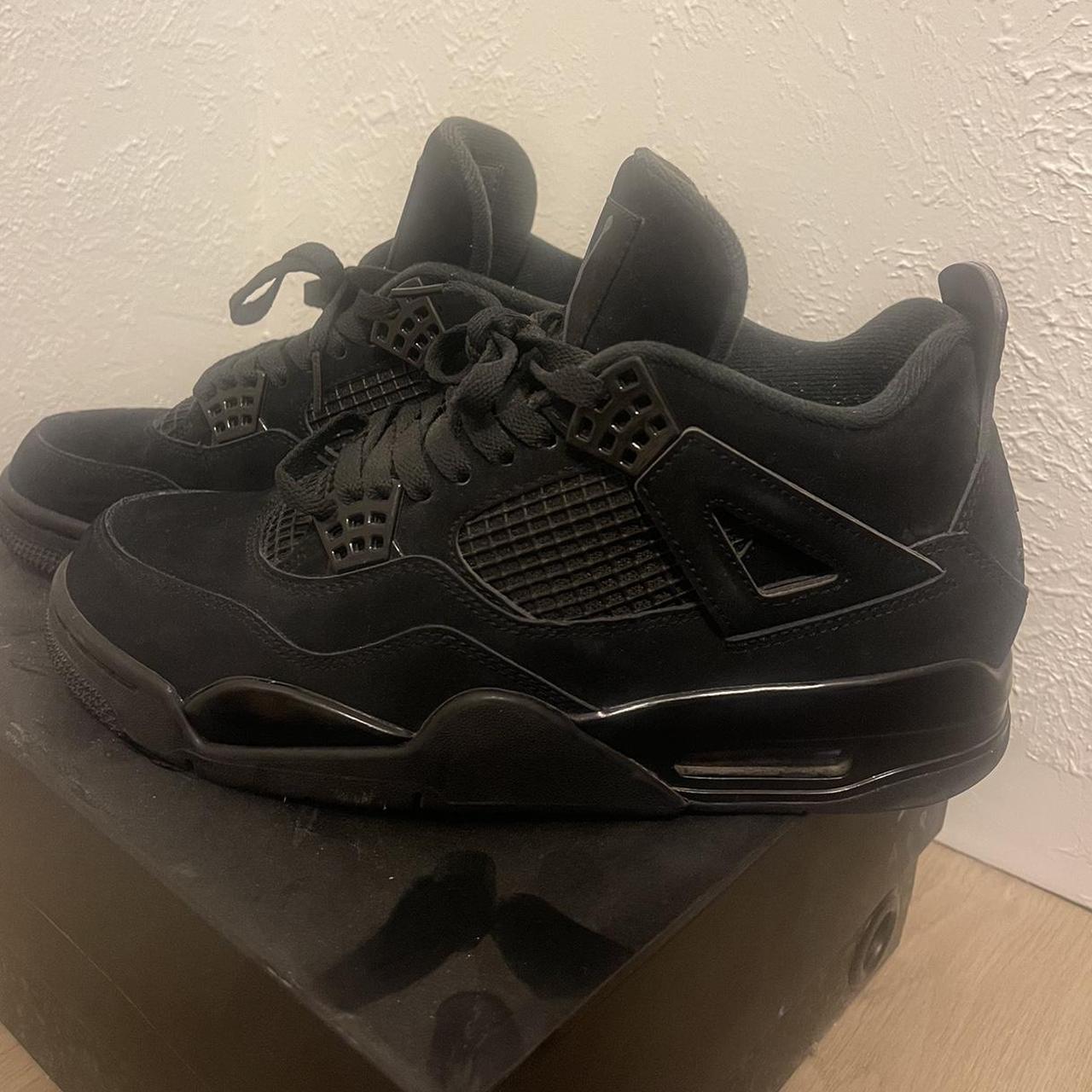 Black Cats Jordan 4s Size 8.5Mens slight... Depop